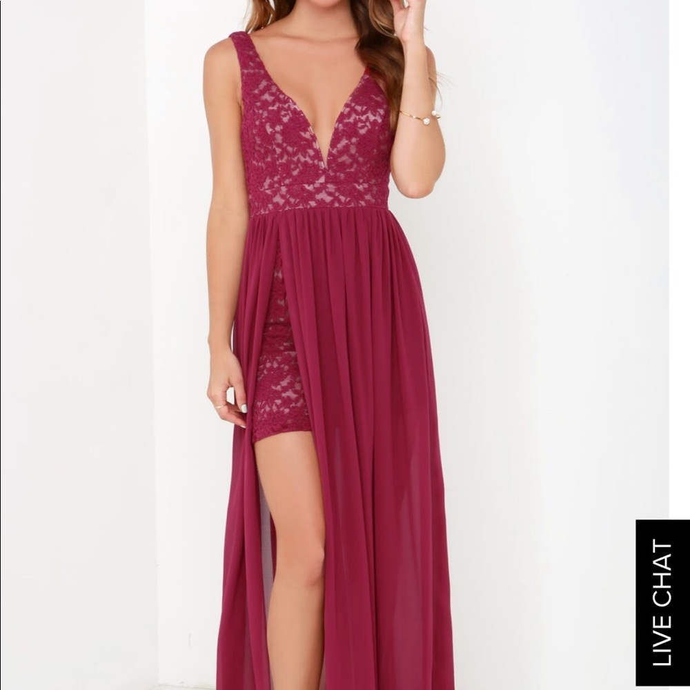 Burgundy/maroon long dress